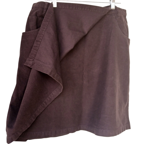 Eddie Bauer Women's Brown Felt Wrap Midi Skirt-Size 20 EUC - Picture 5 of 6